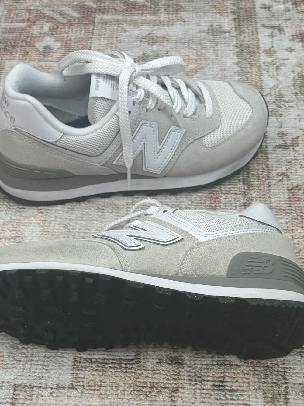 New Balance White & Light Gray Classic Running Sneakers - Picture 2 of 3